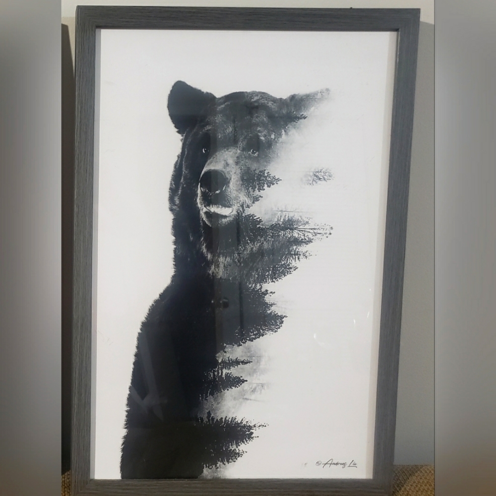 Bear in the woods double exposure by Andreas Lie